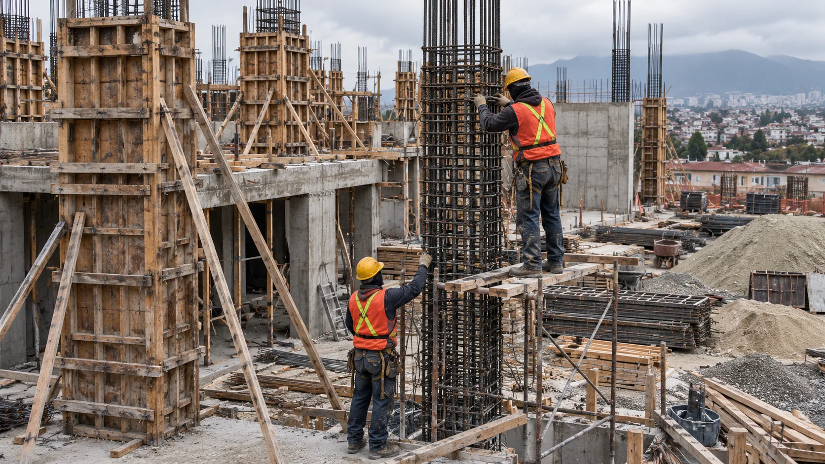 Florida contractor reviewing crew hours for payroll and workers comp reporting.